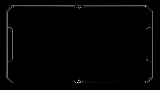 Hud Frame Digital Technology Sci-fi Frame Interface. HUD concept design of frame with brackets, equalizers, data, futuristic elements. overlay template futuristic cyber frame ant begruntle black