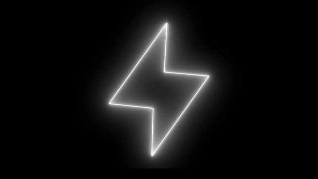 Glowing neon line Lightning bolt icon isolated on black background. Flash sign. Charge flash icon. Thunder bolt. 
