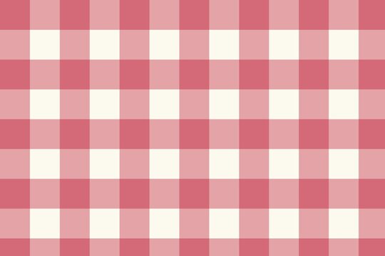 Pink and cream gingham seamless pattern background square check