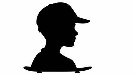 Teenager in baseball cap riding skateboard in silhouette © Ubaid