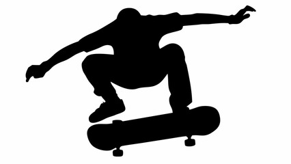 Skateboarder in mid air performing a trick on a skateboard © Ubaid