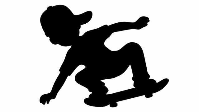 Skateboarder in motion wearing a backward cap