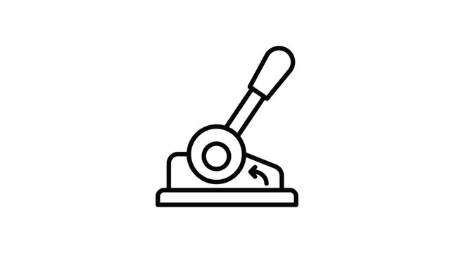 Gearshift lever outline on white background silhouette