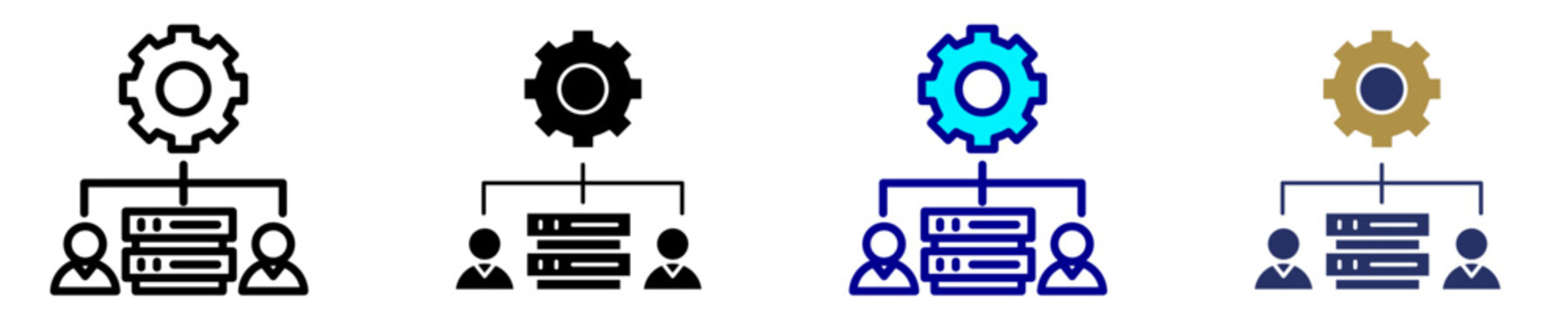 Admin Hierarchy Icon Set Multiple Style Collection