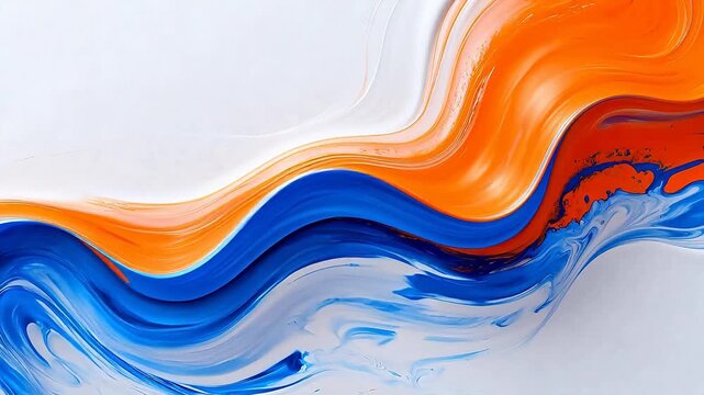 Abstract swirls of orange blue and white