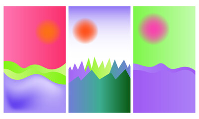 Fototapeta premium Neon gradient backgrounds showcasing an abstract vertical scenery