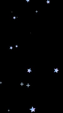 手描きの可愛い星が降る縦長動画 背景透過 イラストアニメーション