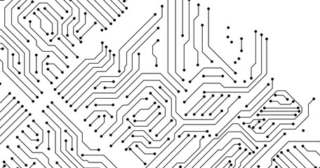 Electronics board. Circuit board electronic hi tech pattern.  abstract computer chip. Black monochrome background. Copy space for text. Top view background. © Wallpaper BD