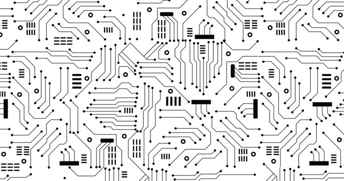 Abstract Digital Circuit Board Network Pattern on White Background Keywords circuit board, technology, abstract, digital, network, connection, electronic, data, system, Vector eps10