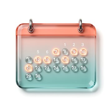 Glass, translucent calendar, hanging organizer, transparent dates