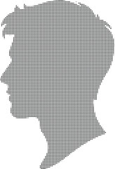 Profile portrait halftone silhouette on transparent background © Ahsan