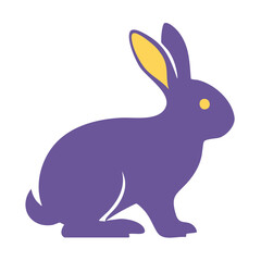 Fototapeta premium Purple Rabbit Flat Vector Illustration