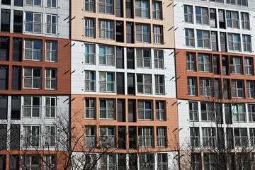 Obraz premium Modern Apartment Building Exterior Facade