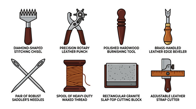 Leather Working Tools Set.