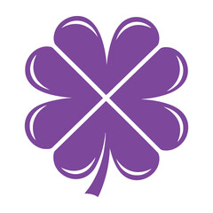 Fototapeta premium Purple four leaf clover symbol of luck