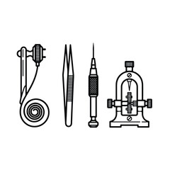 Fototapeta premium Vintage drawing tools set.