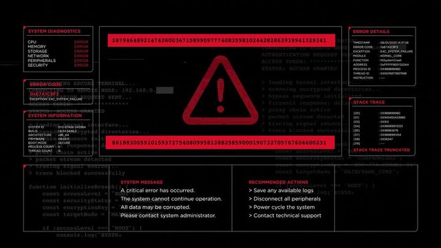 Futuristic System Failure Screen Overlay
