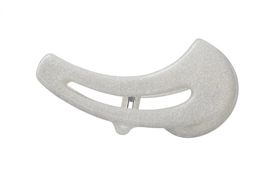 Glittery white hair clip isolated on white background