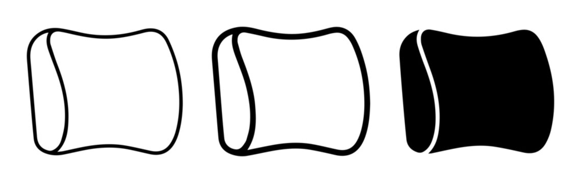 Vector button icons, black and white shapes, rounded rectangle buttons, UI elements