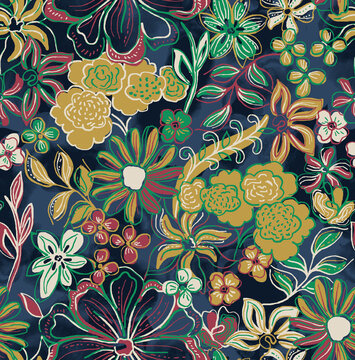 seamless abstract multicoloured fall print pattern for textile 
