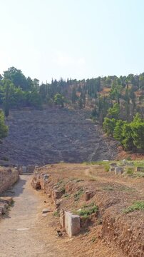 Ancient Argos theatre ruins in Peloponnese, Greece