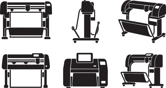Professional Wide Format Plotter Icons for Industrial Design Projects