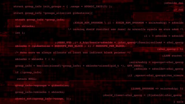 Programming code hacker screen animation