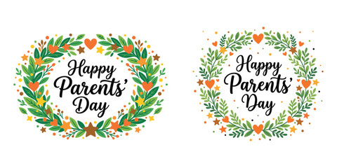 Happy parents' day wishes with floral wreaths © Md. Zahedul Islam