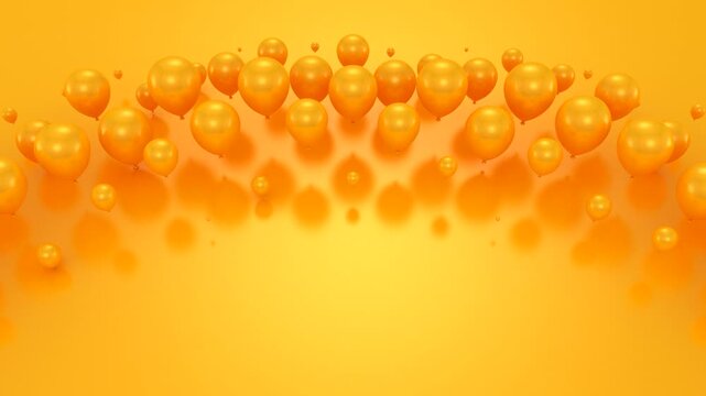 Balloons Form a Wave. Abstract motion, two color, 3d rendering, 4k resolution
