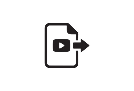Video File Icon, Play Button Symbol, Media File, Export Video