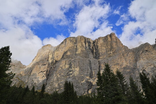 Mountain landscape along the Dolomite Road, South Tyrol, Italy