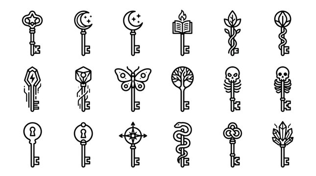 Mystical Keys Collection: Ancient, Celestial, Nature, and Fantasy Icons