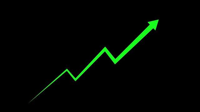 Creative Graph hand drawn arrow chart growing up. Exponential growth and Business profit increase. white arrow rising transparent background. rising arrow with black background