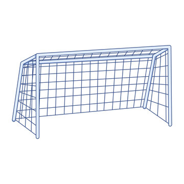 soccer goal post frame with a tight mesh net