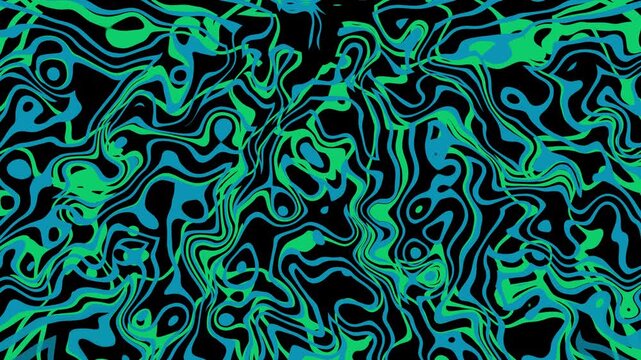 Vibrant Abstract Swirls of Teal and Black Fluid Motion Background