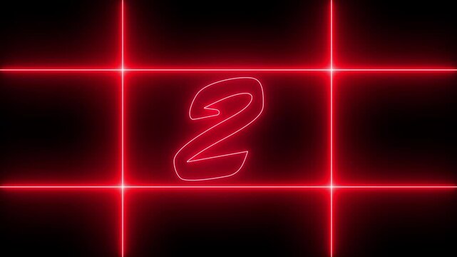 5 to 0 second modern digital countdown timer neon light style on black background, 5 seconds simple countdown timer. 5 second technology digital neon led light game timer 4k animation