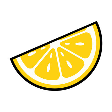 lemon wedge vector fruit icon