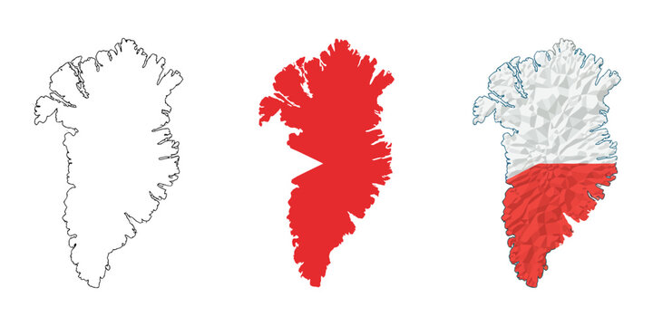 Iceland map icons, country shapes, vector illustrations, geographic symbols