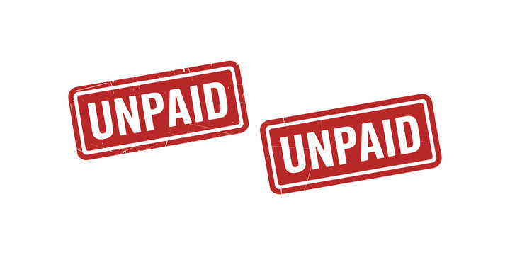 Red Unpaid Stamp, Unpaid Rubber Stamps, Payment Due Markers, Overdue Invoice Labels