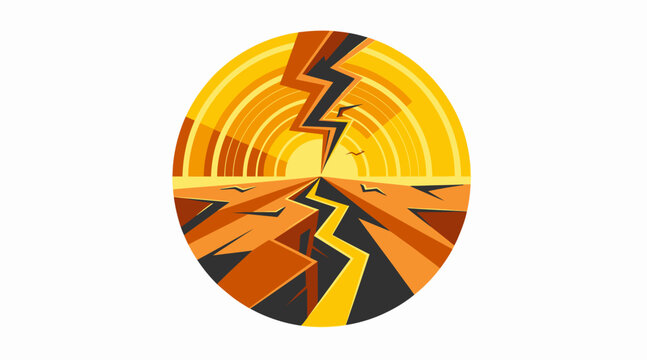 Abstract circular design with vibrant lightning bolt pattern.