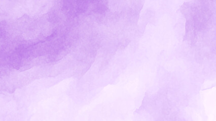 Fototapeta premium Purple watercolor background with abstract washes, soft pastel violet paint brush strokes texture design backdrop.