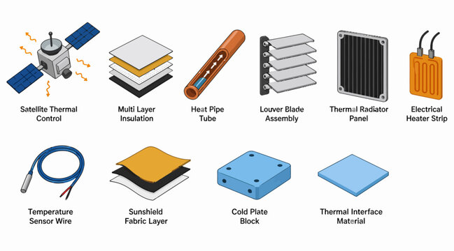 Collection of industrial thermal insulation materials and components.
