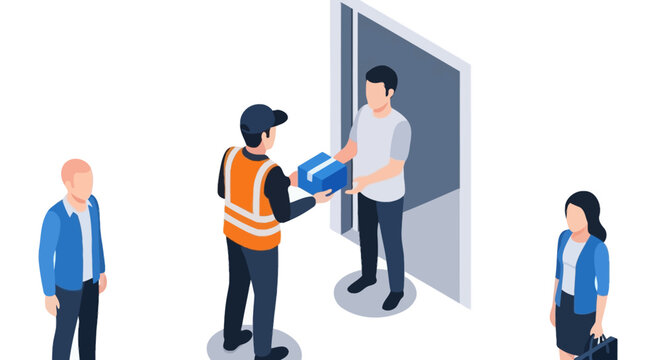 Security guard scanning visitor at entrance checkpoint.