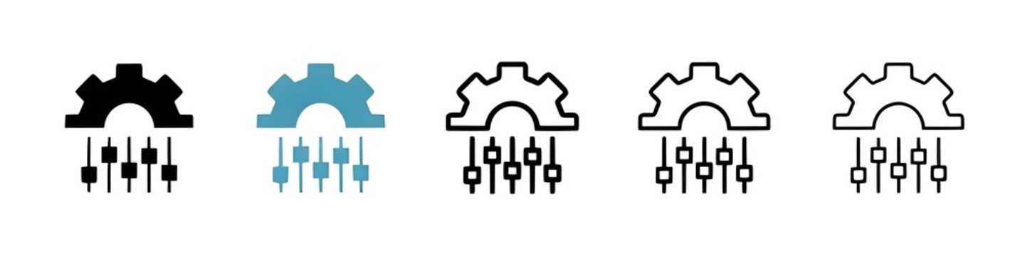 Mass customization line icon vector set. Thin line customizable illustration. Contour symbol. Vector isolated outline drawing. Editable stroke
