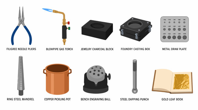 Collection of various industrial and workshop tools and equipment.