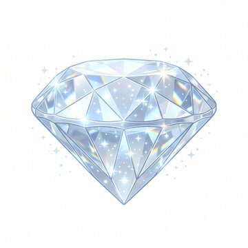 Diamant Brillant Isol&eacute; sur Fond Blanc