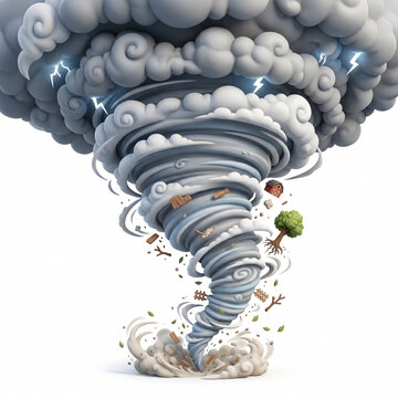 Tornade D&eacute;vastatrice avec Nuages d'Orage
