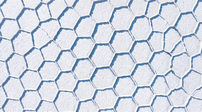 Abstract geometric hexagonal pattern white texture