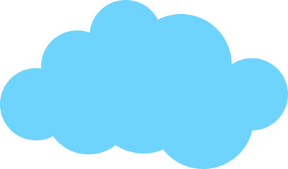 Fototapeta premium Clean minimalist light blue cloud graphic on white, symbolizing data, dreams, and digital concepts.