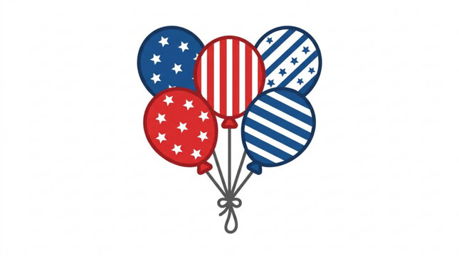 Patriotic american balloons bundle for 4th of july celebrations